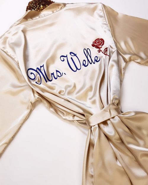 beauty and the beast wedding  robe bride bridesmaids 