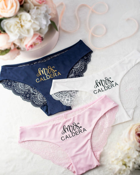 Mrs Panties Bride Panties Lace Wedding Underwear Bridal Shower Gift  Bachelorette Gift Personalized With Name Honeymoon Gift -  Canada