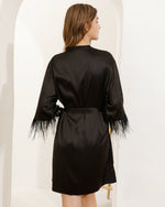 Satin Feather Robes W/Front Name
