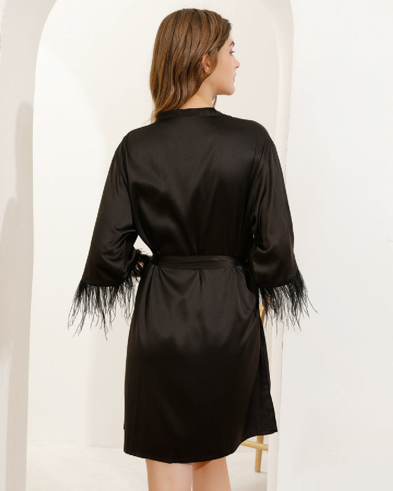 Blank Satin Feather Robes