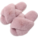 Dusty Pink  Crossed Slippers