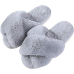 Grey Crossed Slippers