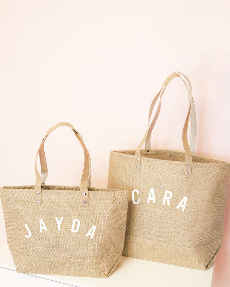 Curved Letter Jute Bags