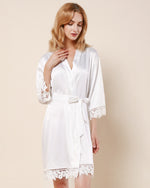 Satin Lace Robe W/ Name & Ring