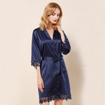 Silk Lace Robe W/ Front Initial