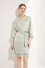 Satin Lace Robe W/ Name & Ring