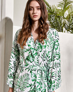 Cotton Leaf Palm Print Robe