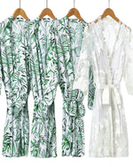 Cotton Leaf Palm Print Robe
