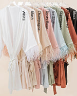 Satin Feather Robes W/Front Name