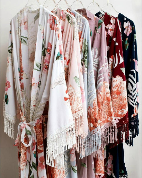 floral wedding robes cotton bridesmaid kimonos 