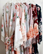 ADULT/KIDS Floral Cotton Tassel Robe