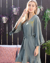 Ruffle Robe W/Front Initial