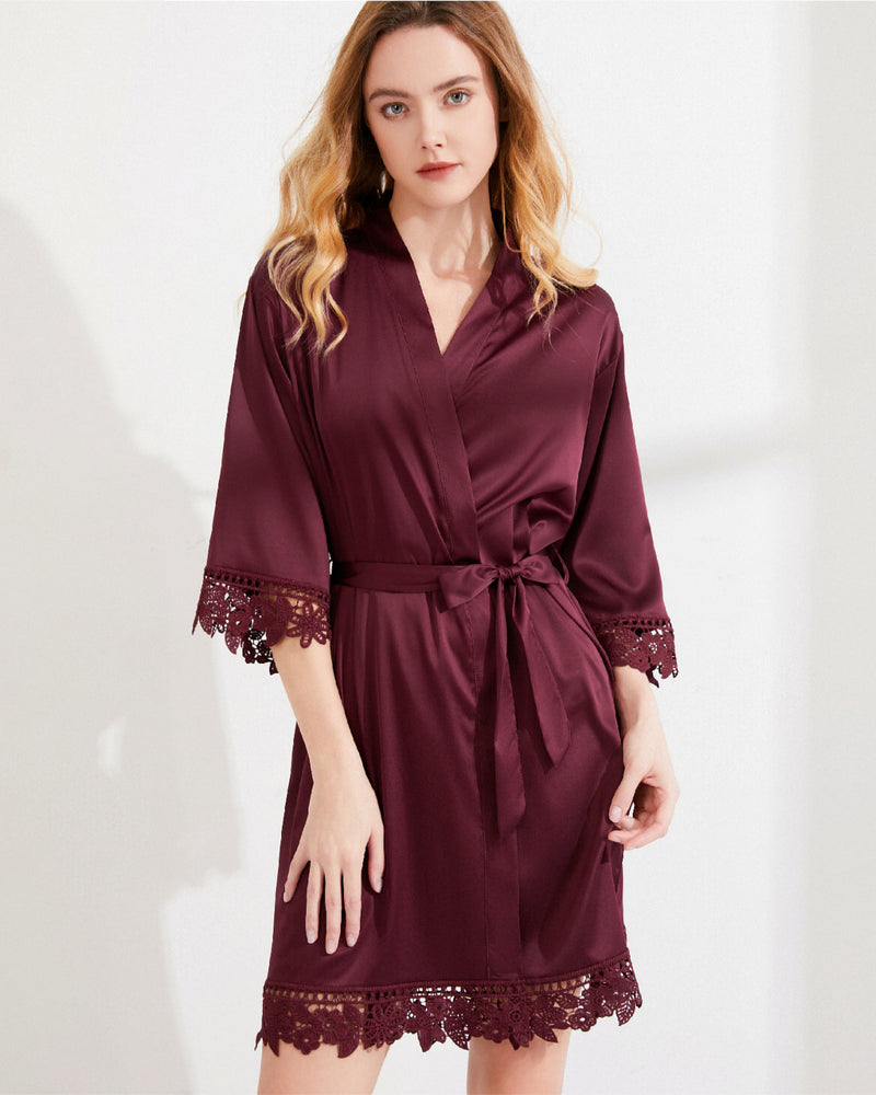 Silky Lace Robe W/Name, Title and Date