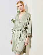 Silky Lace Robe w/back Title & Crown