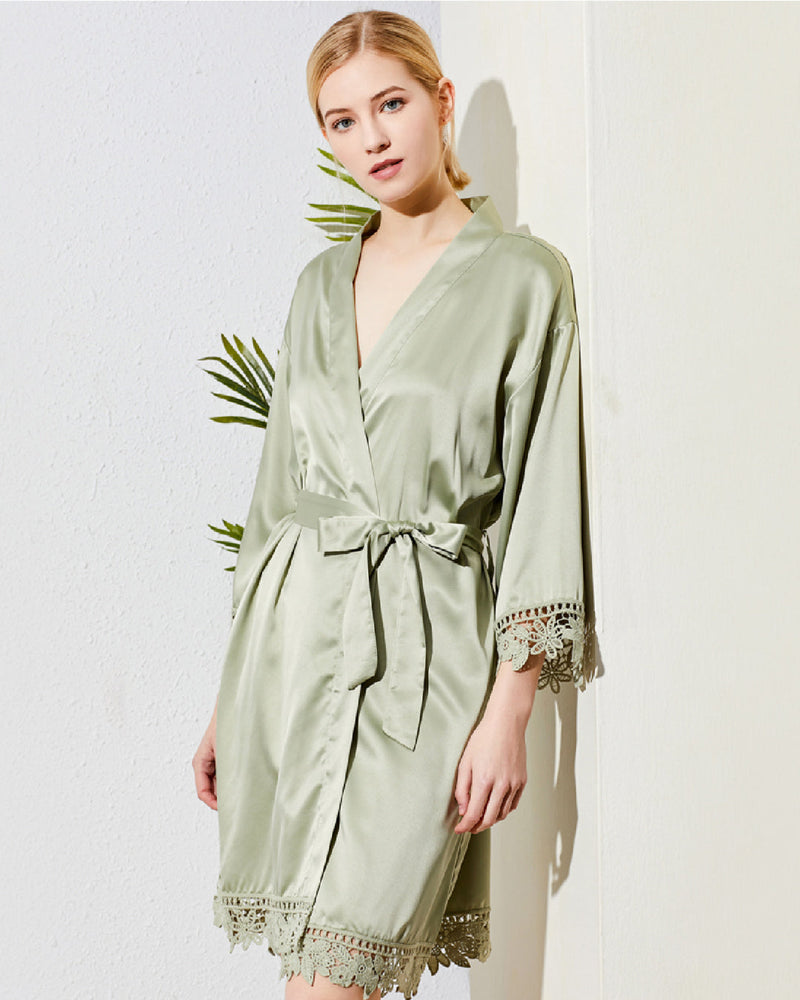 Silk Lace Robe W/Name and Title