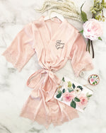Satin Lace Flower Girl Robe-Front Text