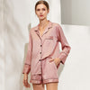 Dusty Rose Satin Long Sleeve & Short Pajama