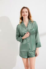 Eucalyptus Satin Long Sleeve & Short Pajama