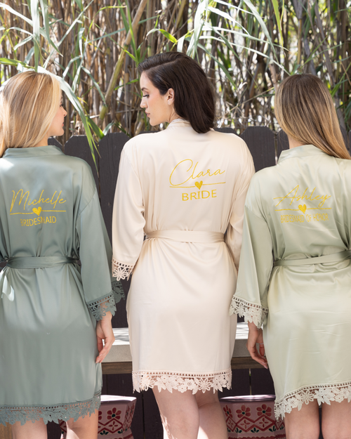 Sage green bridesmaid robes personalized robes wedding bride bridesmaids green wedding 