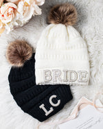 Personalized Beanie  with Perl Letters