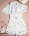 Silky Short Pajama With Front Text