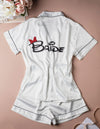 Disney Inspired Bridal Silky Short Pajama W/Back Customization