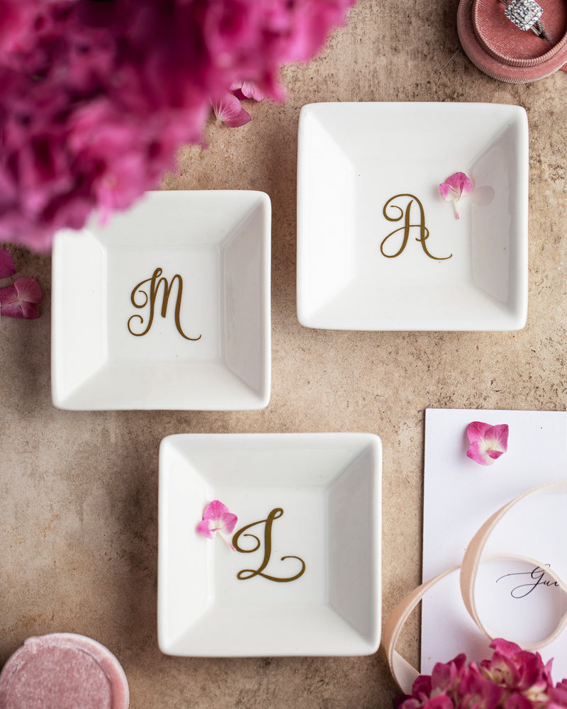 Jewelry Dish With Initial