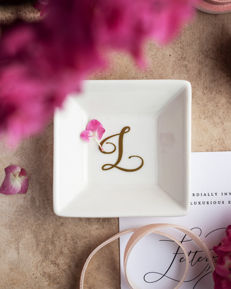 Jewelry Dish With Initial