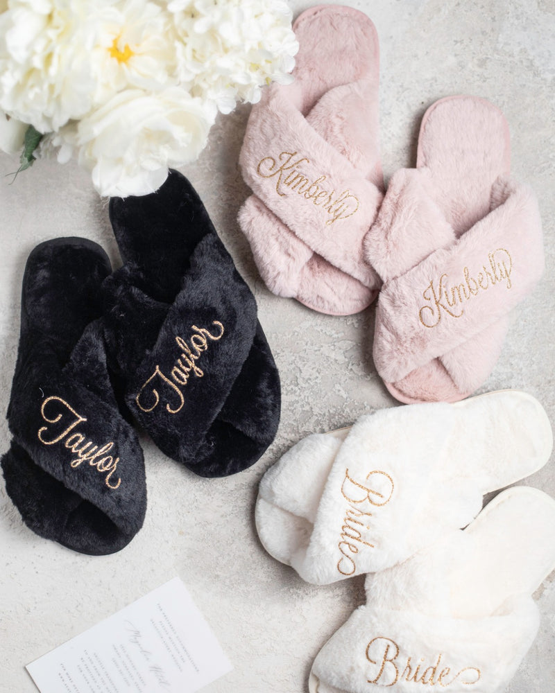 Crossed Personalized Slippers- Add Any Text