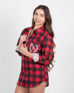 Unisex Flannel Plaid Shirt with Front Initial