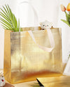 Gold- Reusable Tote Gift Bag "12.8 X 11” In