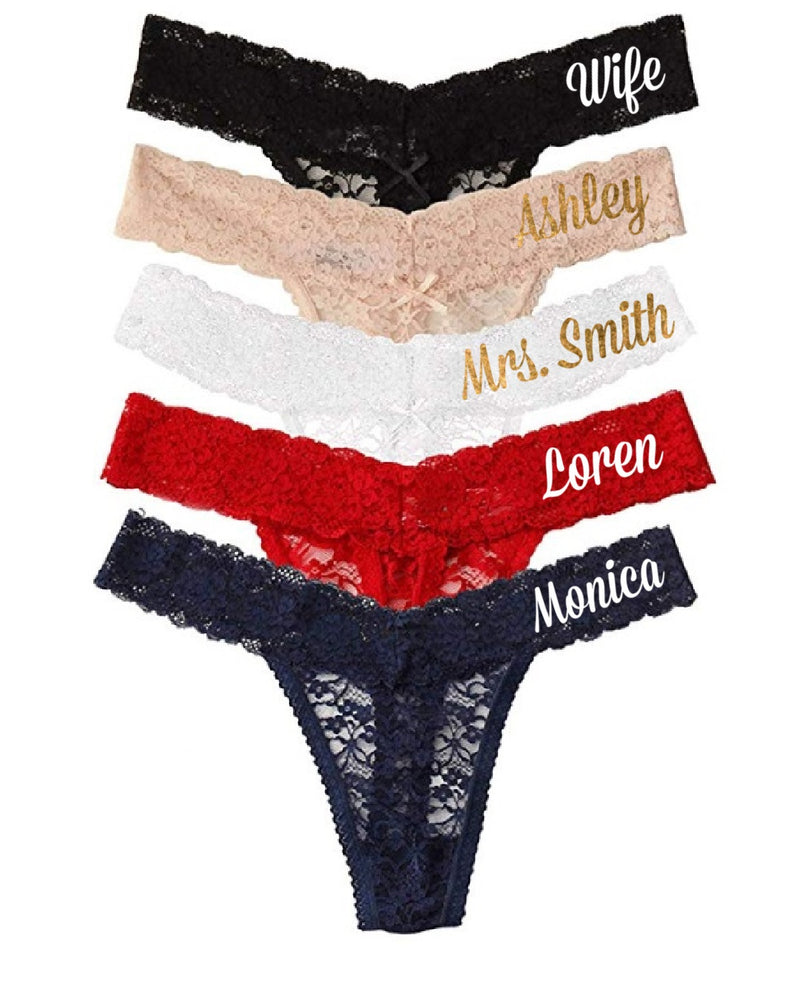 Custom Personalized Property Of Panties Sexy Funny Submissive Collared  Bride Wedding Gift Customized Womens Thong Panties