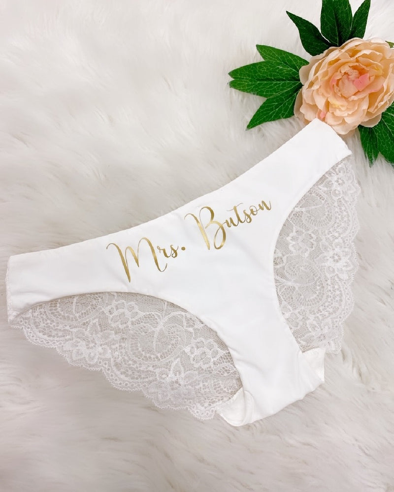 Custom Last Name Bride Lace Panties Future Mrs Honeymoon Gift Wife Idea  Underwear Lingerie Wedding Gift Bridal Show Stagette Bachelorette -   Canada