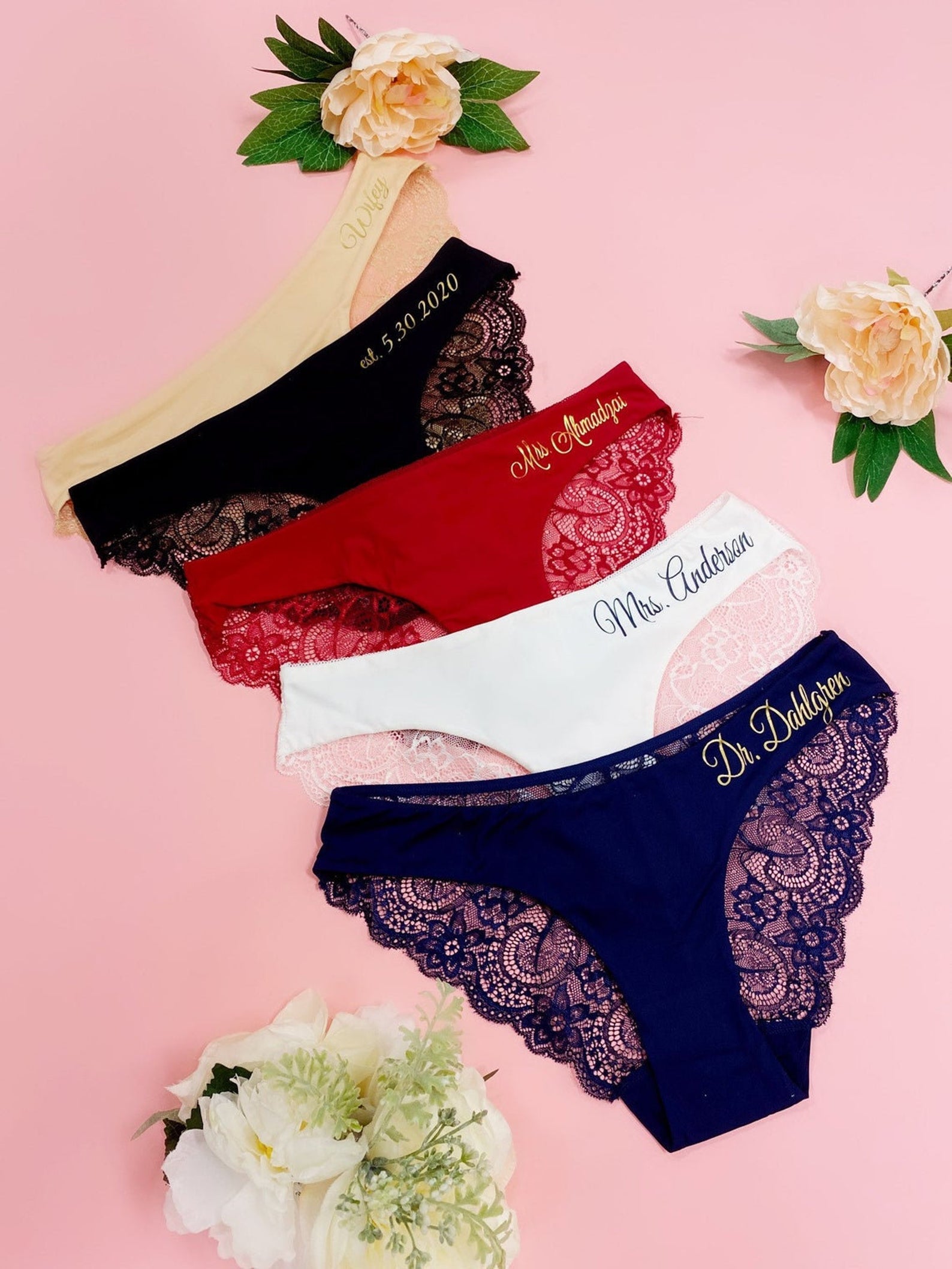 Custom Gifts for her Bride Panties Lace Wedding Underwear Bridal Shower  Gift Bachelorette PersonalizeHoneymoon valentine's day - AliExpress
