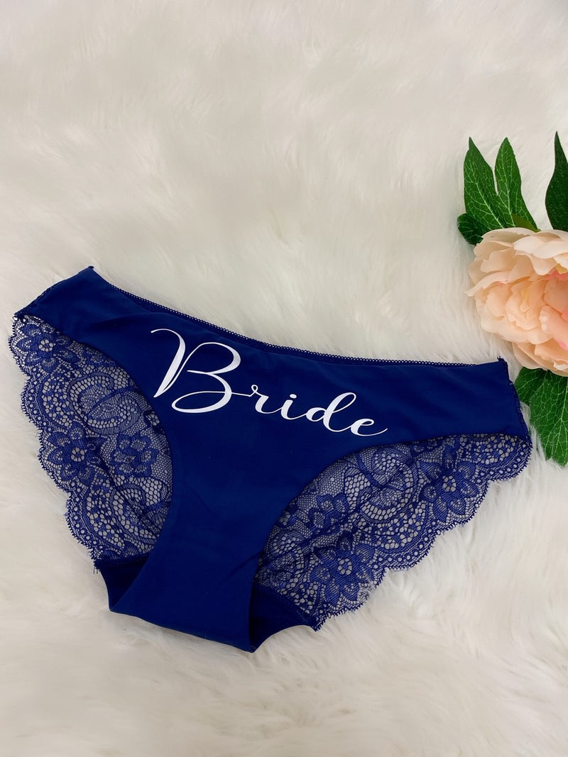 RhinestoneSash Bride Panties Wedding - Bride Panties for Women -  Bachelorette Party Bridal Shower Lingerie